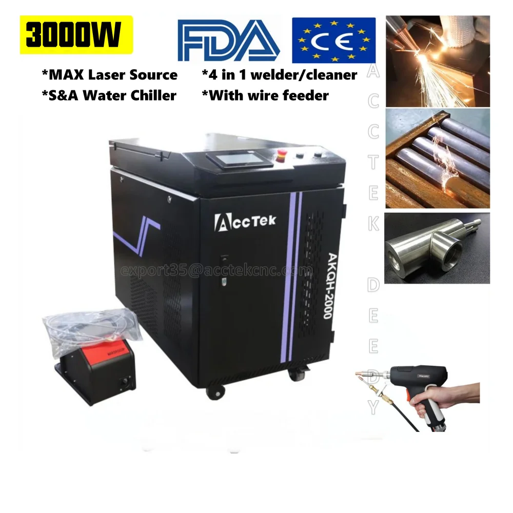 1000W 1500W 2000W 3000W Handheld Fiber Laser Welding Machine Welding Equipment  Laser Soldering With Auto Wire Feeder