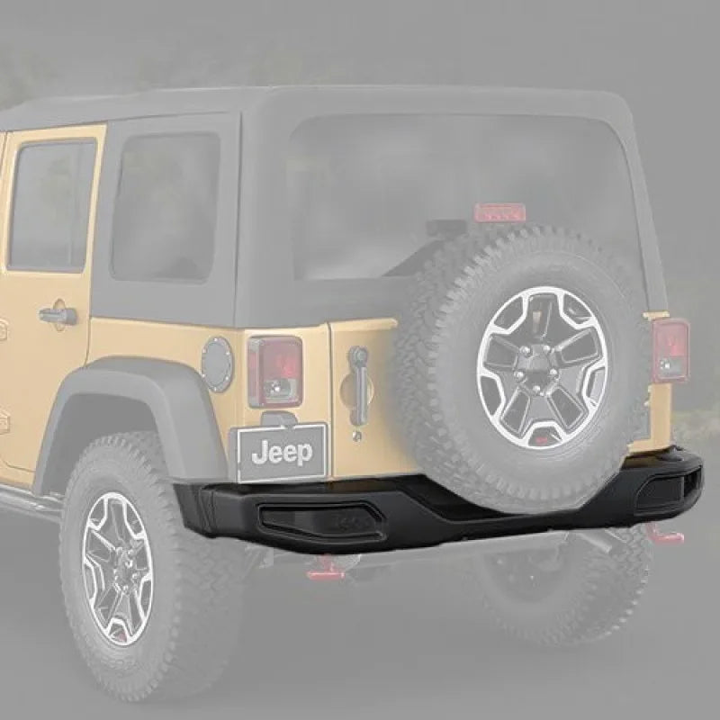 10th Anniversary Edition Style Black Texture Alloy Offroad Rear Bumper for 2007-2018 Jeep Mopar Wrangler JK Rubicon