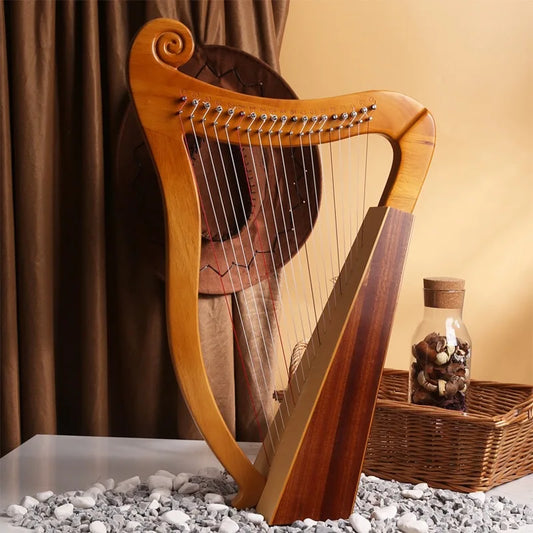 15 19 Strings Chromatic Lyre Portable Small Harp Wooden Lyres Piano with Accessories Beginner Stringed Instruments Nice Gifts