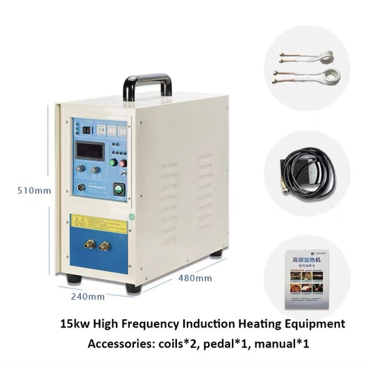 15KW 220V High-frequency induction heating machine annealing quenching  welding brazing small melting gold furn Equipment