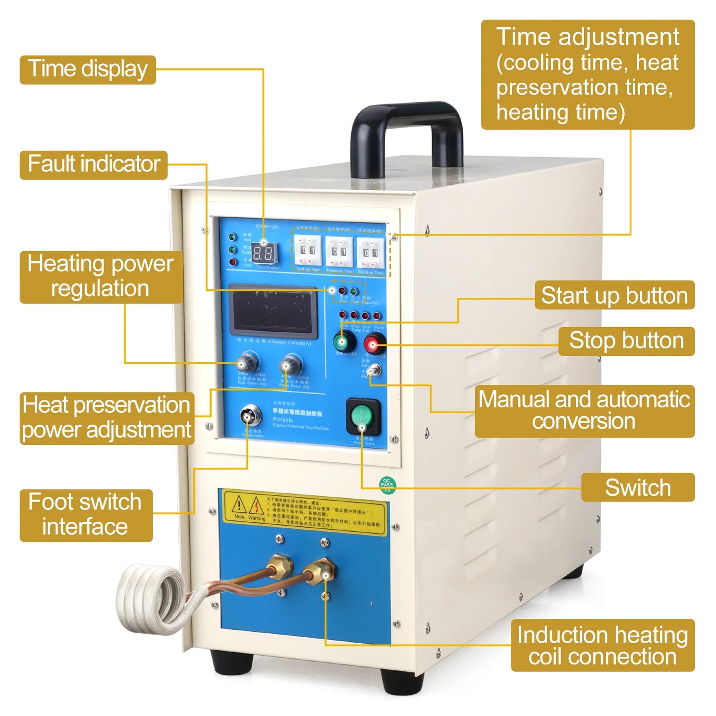 15KW 220V High-frequency induction heating machine annealing quenching  welding brazing small melting gold furn Equipment