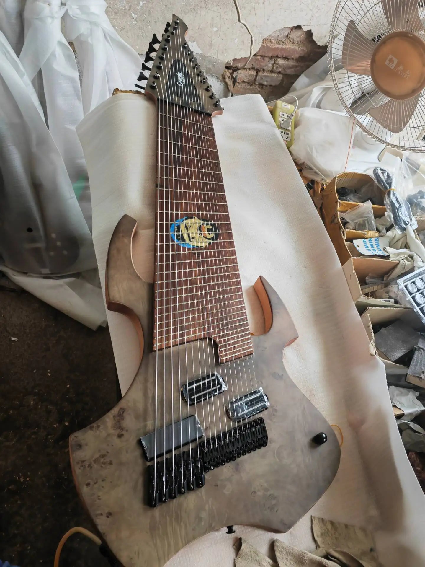 18 String Electric Bass Guitar Hand Made Body Neck Thru Body Mahogany Body Premium Custom Instrument