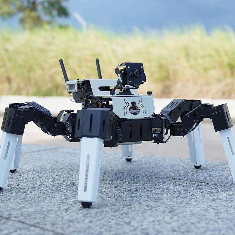 18DOF AI Intelligent Vision Recognition Hexapod Spider Robot Python Programming Education Kit for RaspberryPi 4B and Jetson Nano