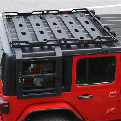 2/4 Doors Steel Roof Rack Cargo Basket with 2 Side Ladder for Jeep Wrangler JK JL 2007-2022