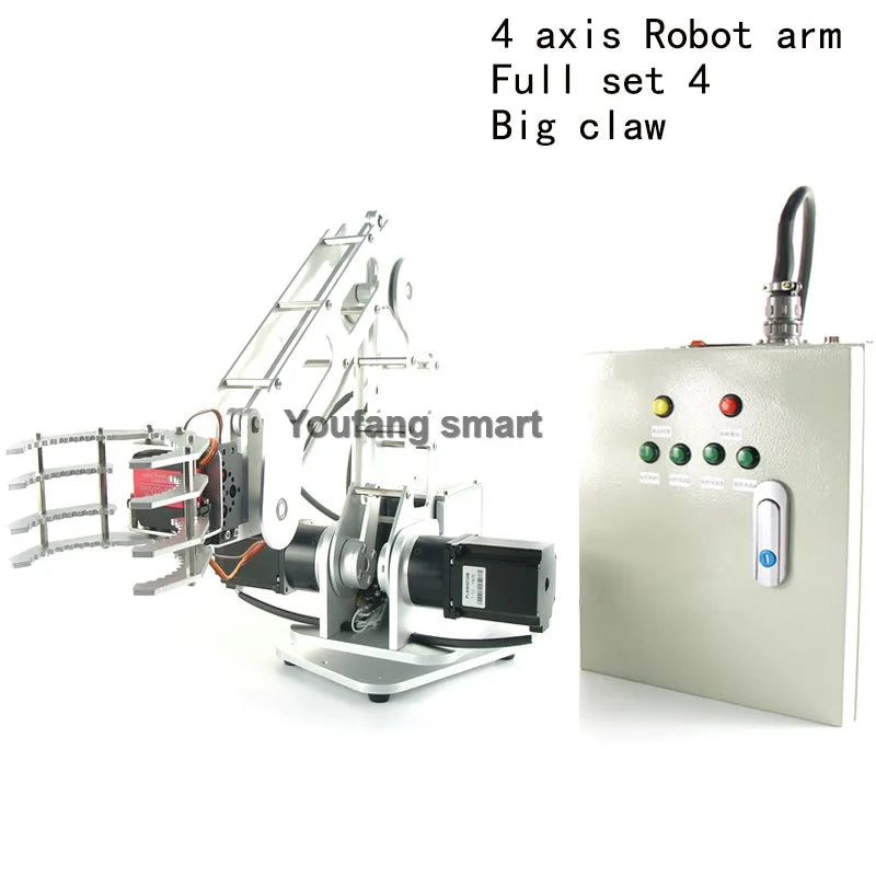2.5kg Load 3-Axis Mechanical Robot Arm with Stepper Motor Aluminum Alloy Industrial Robot Arm Compatible Suction Cups/Claw/Clamp
