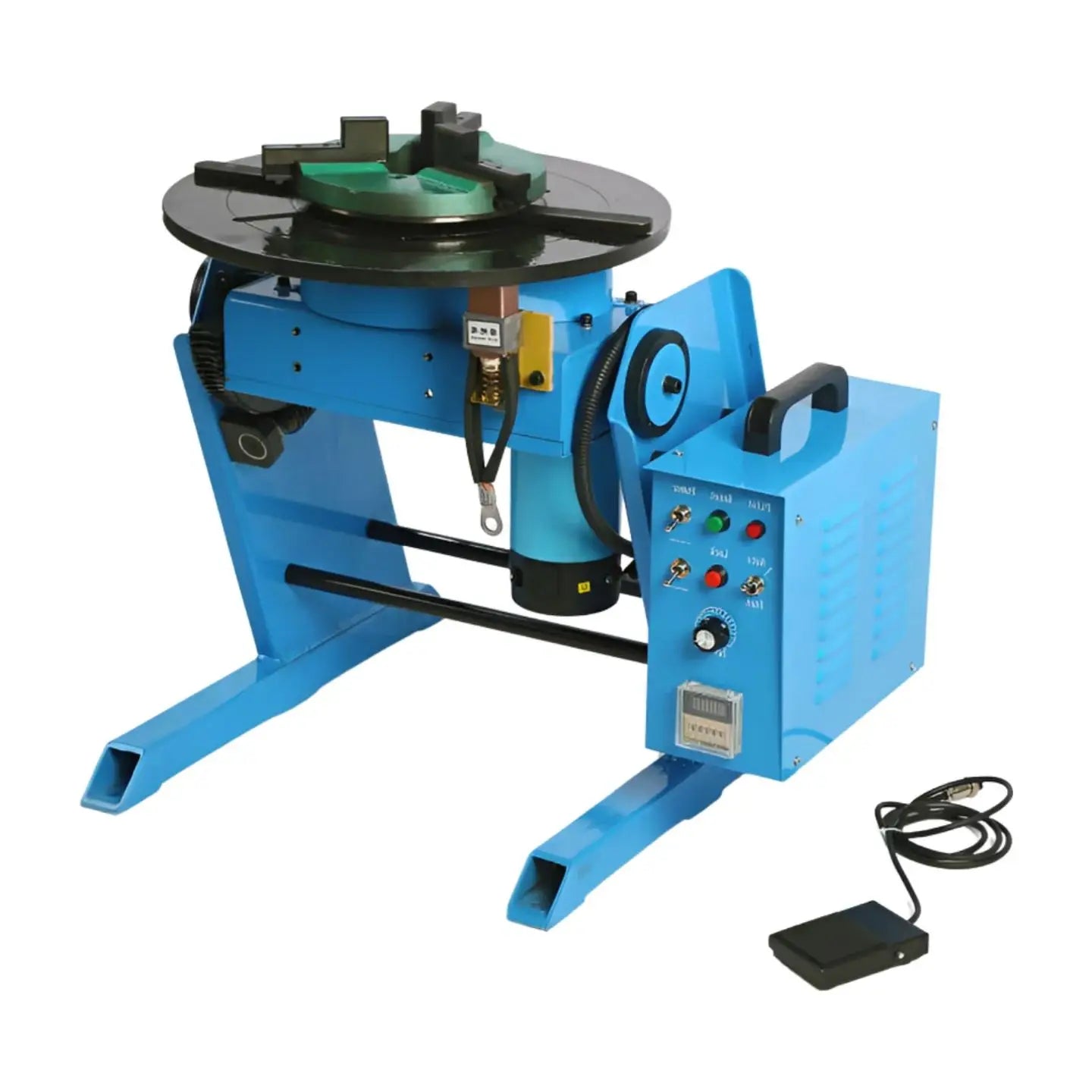 200KG Welding Positioner Heavy Duty Turntable Rotary Table Weld Positioning Equipment 45mm 75mm Central Hole with WP300 Chuck