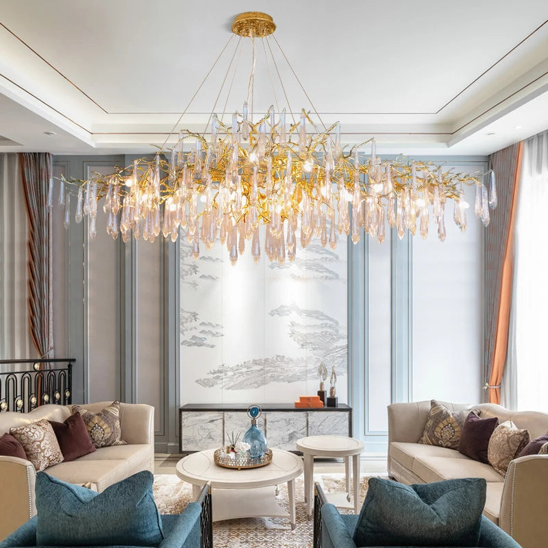 2021NEWPost modern luxury crystal chandelier northern Europe simple living room dining room lamp Club Villa lobby project lamps