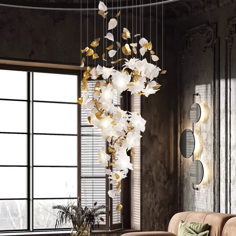 2023 Crystal Flower Chandelier Ceiling Chandelier Luxury Pendant Light for Bedroom Living Room Villa Home Decor Hanging Lighting