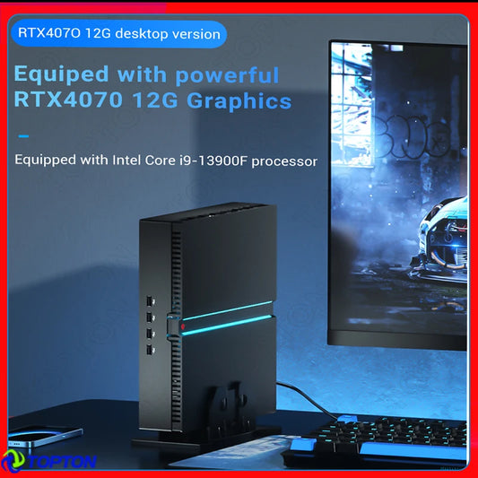 2023 Topton 13th Gen i9 13900F NVIDIA RTX 4070 12G Gaming Mini PC 64GB PCIE4.0 Windows 11 Mini Computer PC Gamer Desktop WiFi6