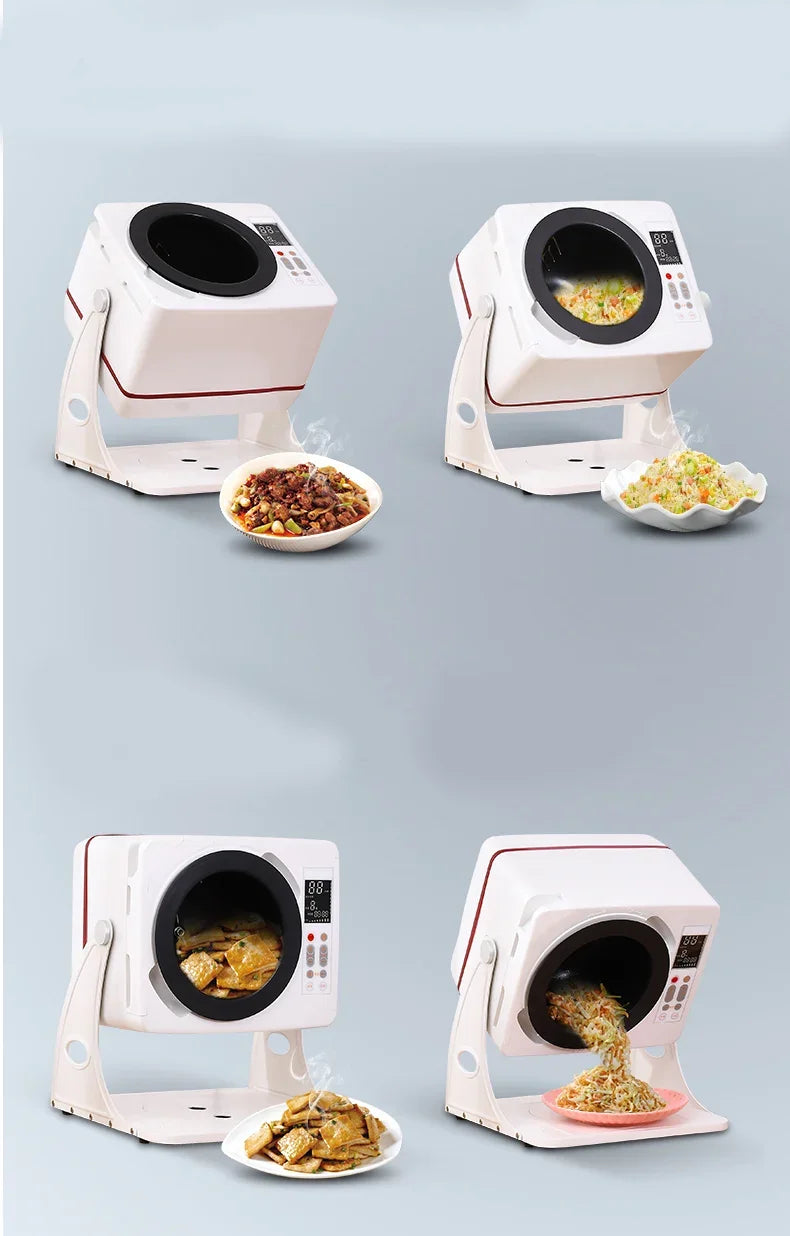 2024 220v/50hz 6L Vegetable Cooking Machine Commercial Automatic Canteen Large Intelligent Robot Drum Type Fried Rice Machine