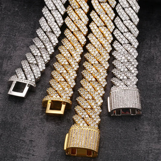 20mm Moissanite Cuban Link Chain S925 Silver Miami Chain Iced Out Necklace Real Diamond For Men Women High-End Jewelry