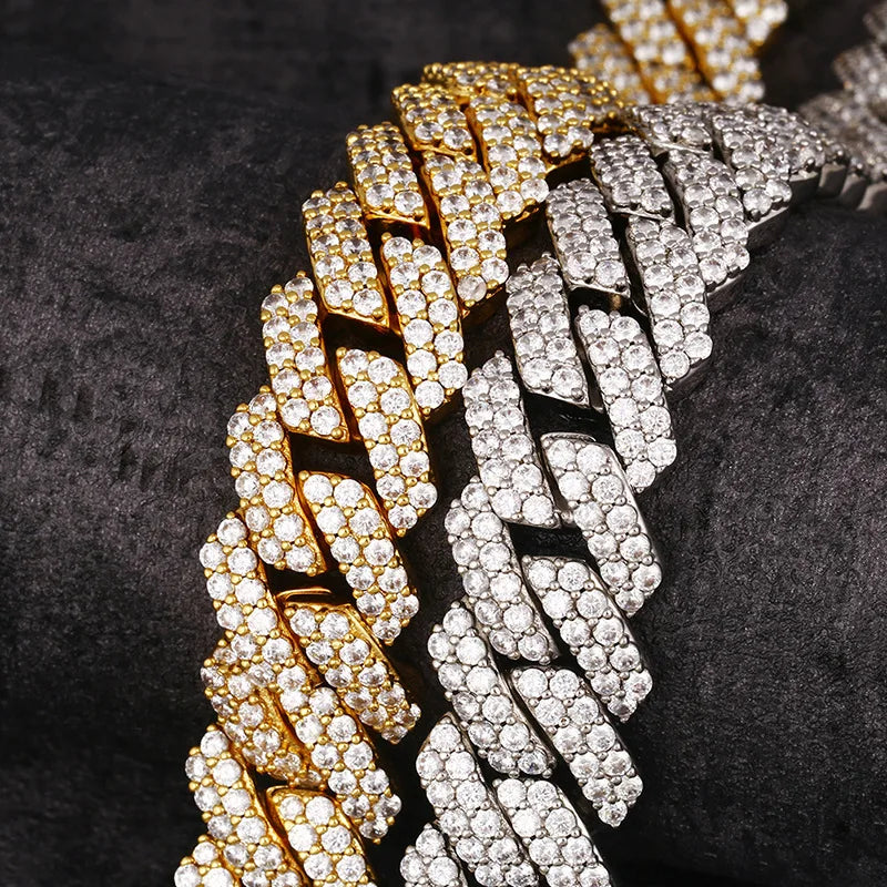 20mm Moissanite Cuban Link Chain S925 Silver Miami Chain Iced Out Necklace Real Diamond For Men Women High-End Jewelry