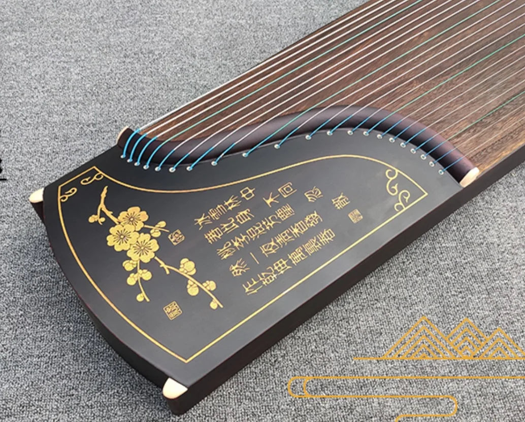 21 String Chinese Guzheng Gold Plum Blossom Pattern