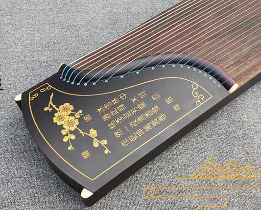 21 String Chinese Guzheng Gold Plum Blossom Pattern