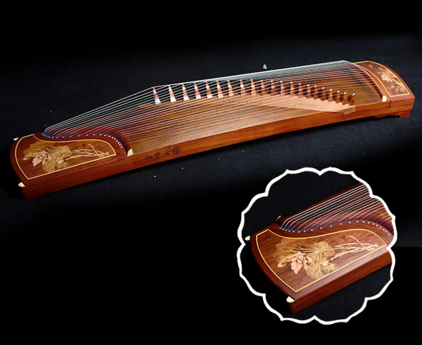 21 String Guzheng Dunhuang 7694RR Qingshui Hibiscus Chinese Musical Instrument