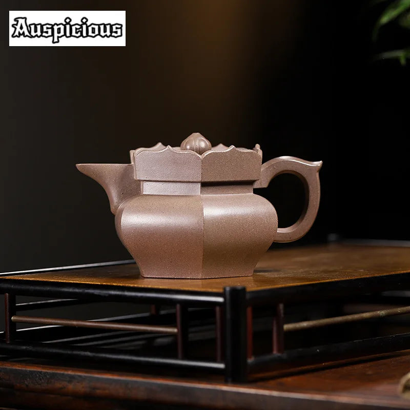 250ml High Quality Purple Clay Teapot Handmade Monk Hat Pot Raw Ore Graphite Mud Teapot Beauty Kettle Tea Set Tea Ceremony Gift