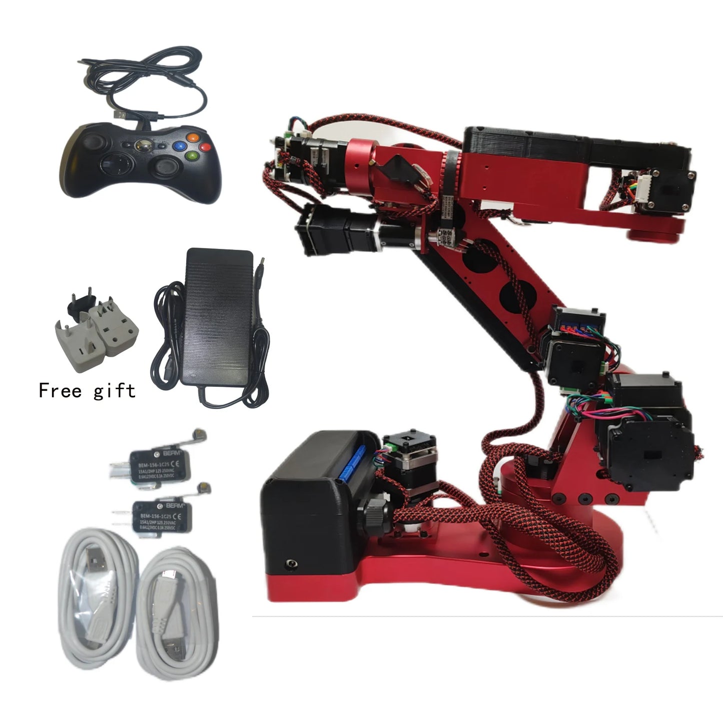 2KG Load New 6 DOF Robotic Arm Industrial Desktop Mechanical Arm for AR4 AI Project Training to Motor Controller ROS Open Source