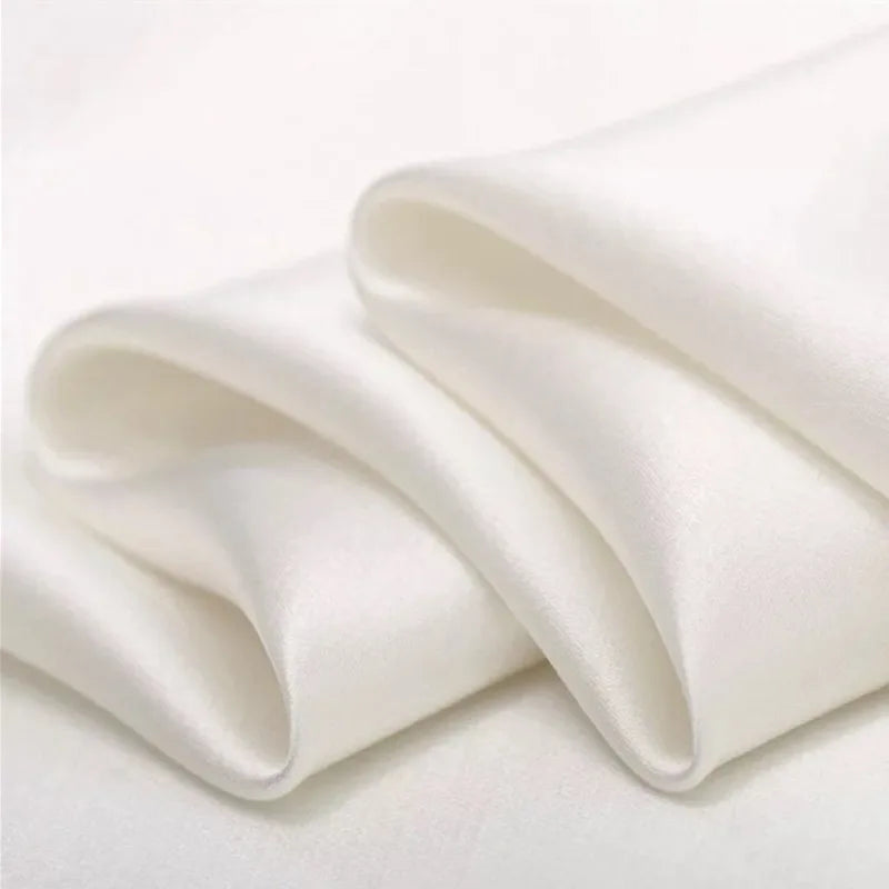 30 Meters 19 Mm Elastic Silk Satin Fabric 95% Mulberry Silk 5% Spandex Off White Color 140 Cm 108 Cm Wide Small Wholesale