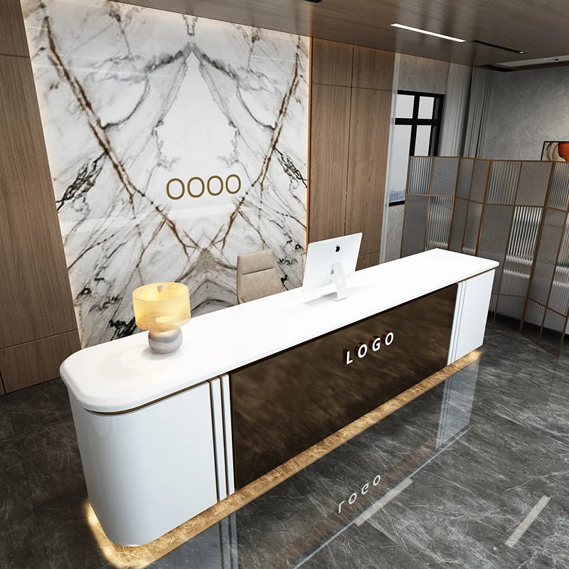 3Modern Chinese-style beauty salon company front desk homestay hotel reception desk health club commercial store cashier bar