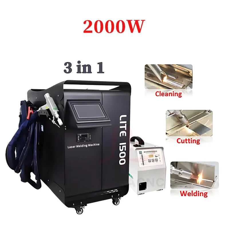 4 in 1 Handheld Fiber Laser Cleaning Welding Machine Laser Cutting Descaling Equipment 1500W 2000W 3000W Portable CNC Welder