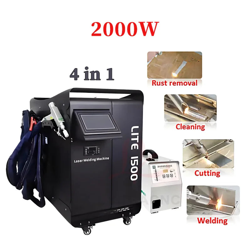 4 in 1 Handheld Fiber Laser Cleaning Welding Machine Laser Cutting Descaling Equipment 1500W 2000W 3000W Portable CNC Welder