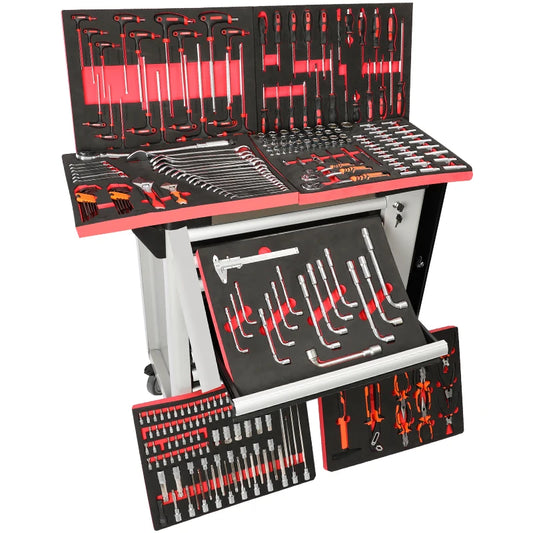 421 Pcs Tool Sets Rolling Box Heavy Duty Stainless Steel Tool Chest 7 Drawers Tool Cabinet  Trolley