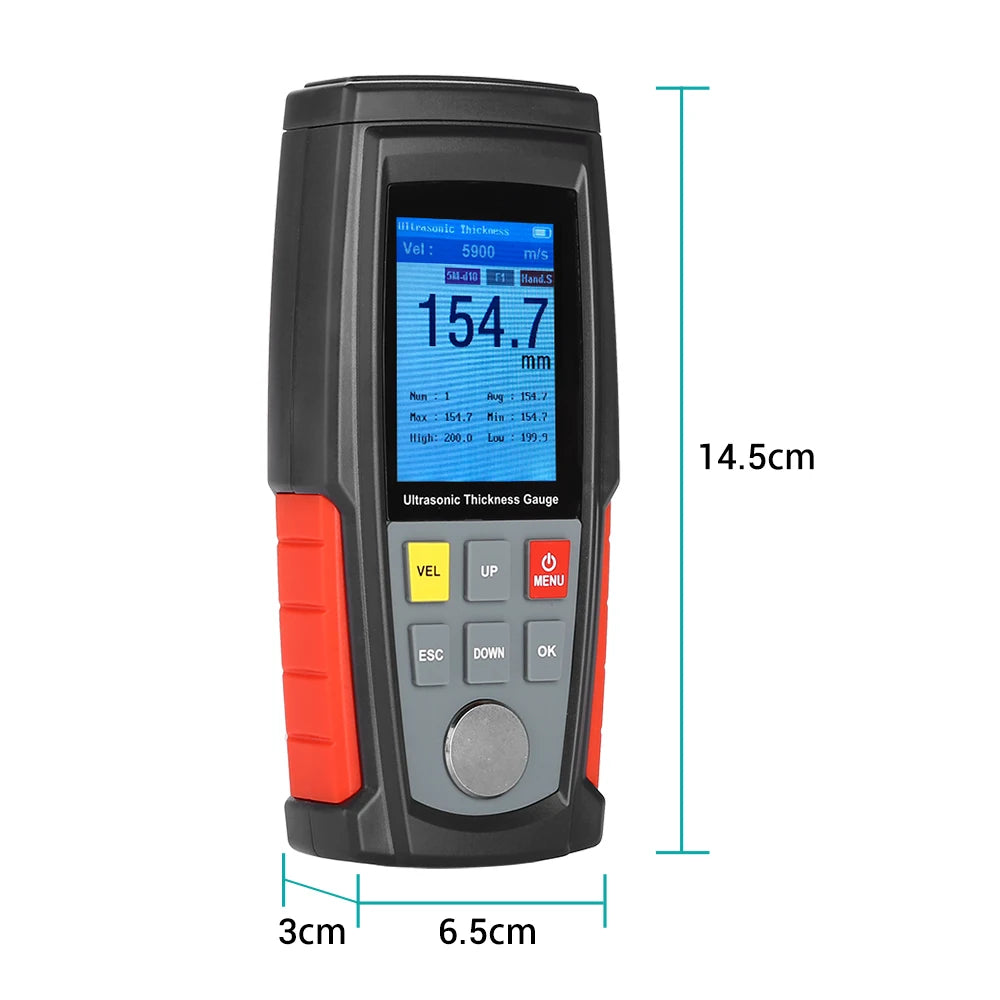 5PCS WINTACT Ultrasonic Thickness Gauge WT100A High Precision Tester Width Measuring Instruments LCD Display Thickness Gauge