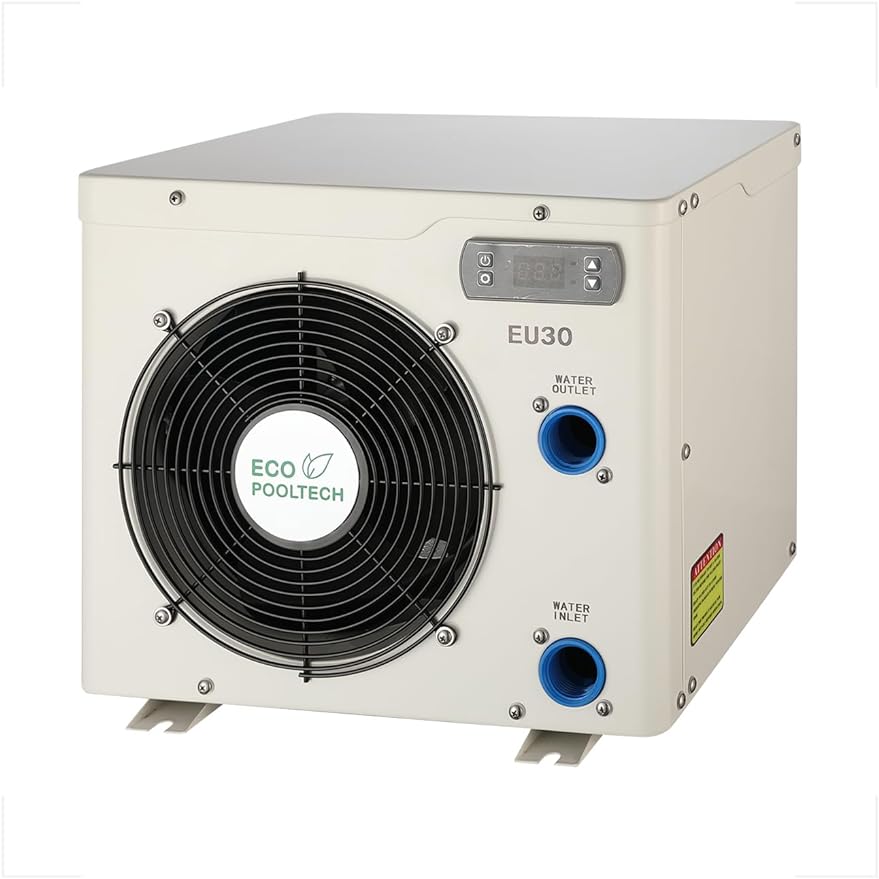Portable Small Electric Heat Pump Pool Heater,Max 11568BTU Up to 2000 gallons Above Ground Pool Heaters, Fits 8"/11" Foot Swimming Pool Heat Pumps,110V~120V/60Hz