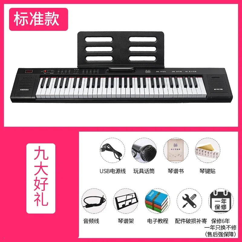 88 Keys Electronic Organ Midi Keyboard Learning Adult Electronic Piano Kids 61 Keys Piano Electronico Electric Instrument WK50EP