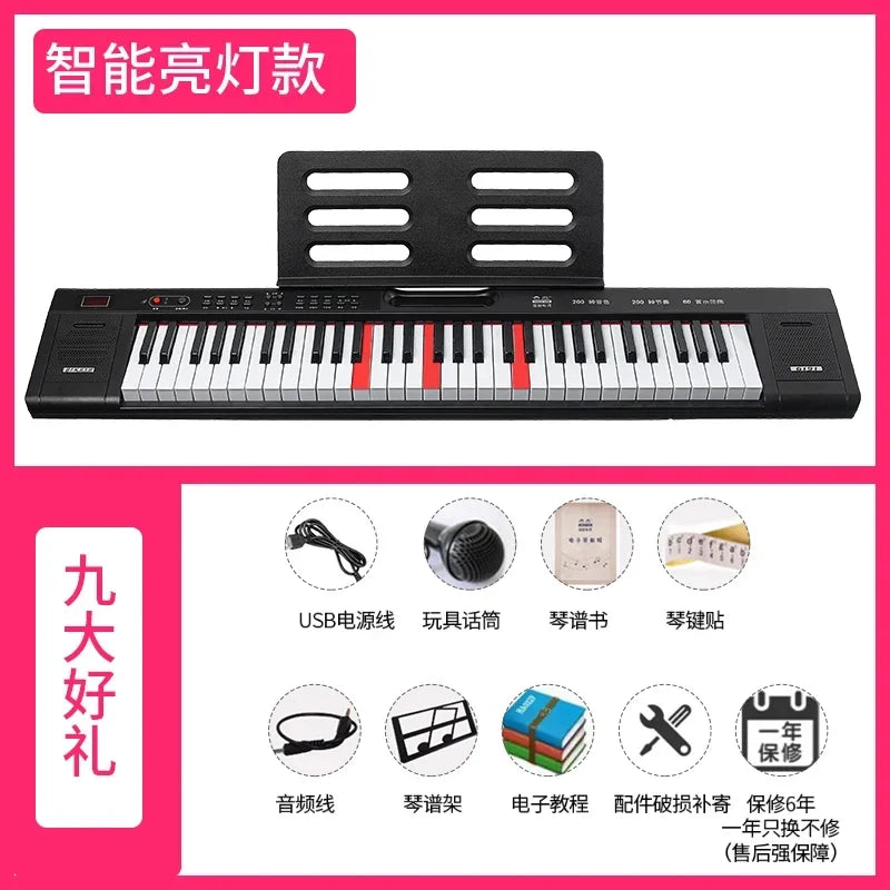 88 Keys Electronic Organ Midi Keyboard Learning Adult Electronic Piano Kids 61 Keys Piano Electronico Electric Instrument WK50EP