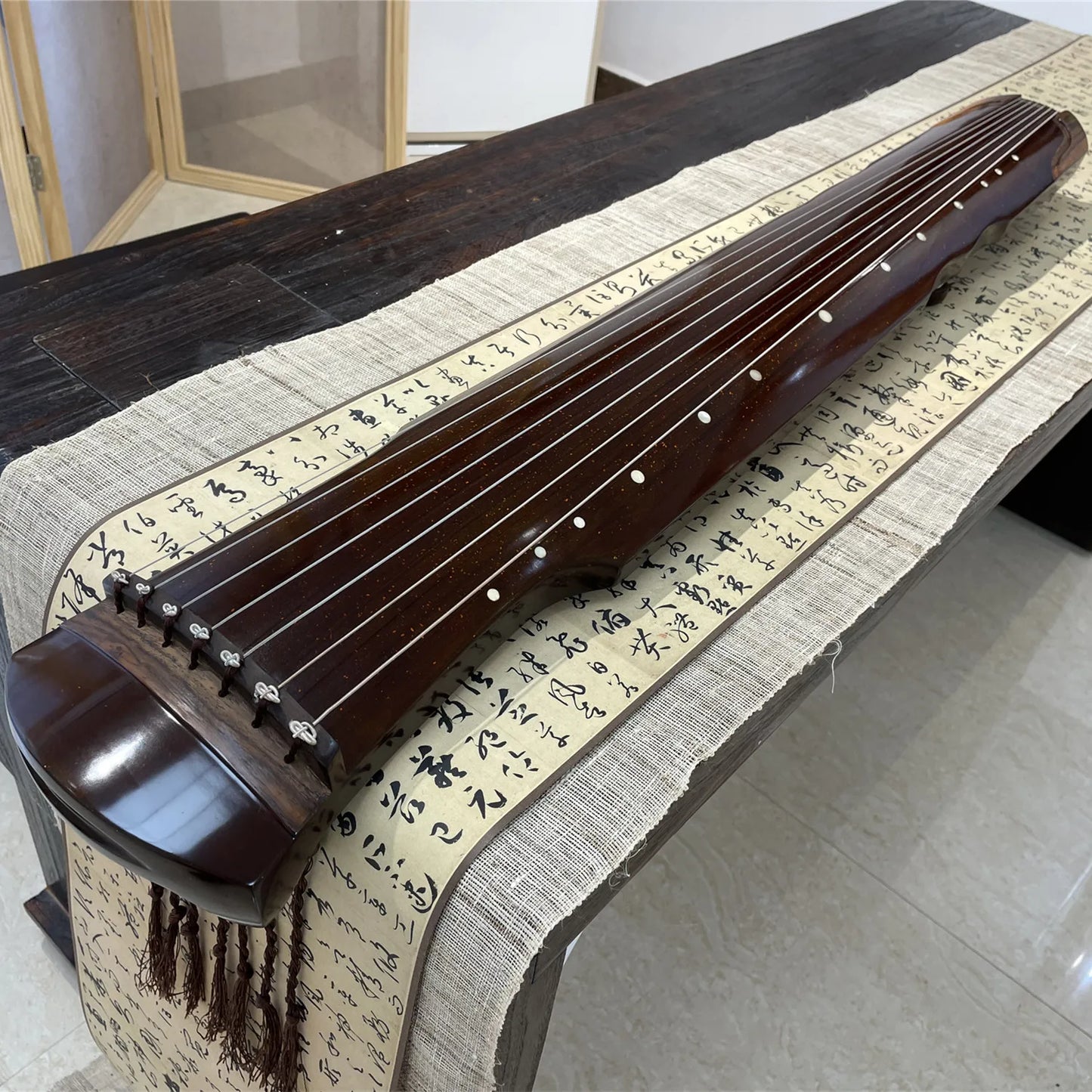 98cm mini guqin fu xi shorty Lyre 7 Strings Ancient Chinese Zither Musical Instruments zither and Case solid AAA fir wood Guqin