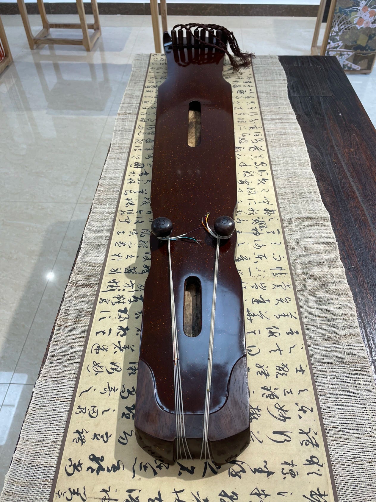 98cm mini guqin fu xi shorty Lyre 7 Strings Ancient Chinese Zither Musical Instruments zither and Case solid AAA fir wood Guqin