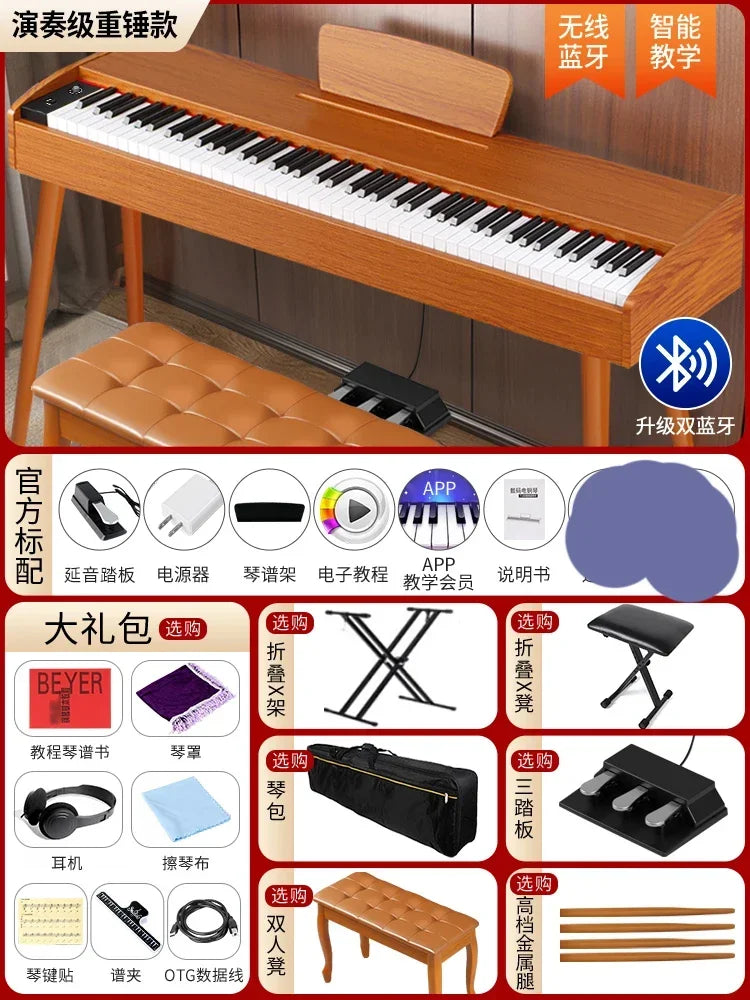 Adult Electronic Organ Midi Keyboard Bluetooth Electronic Piano Weighted Keys Piano Electronico Electric Instrument WK50EP