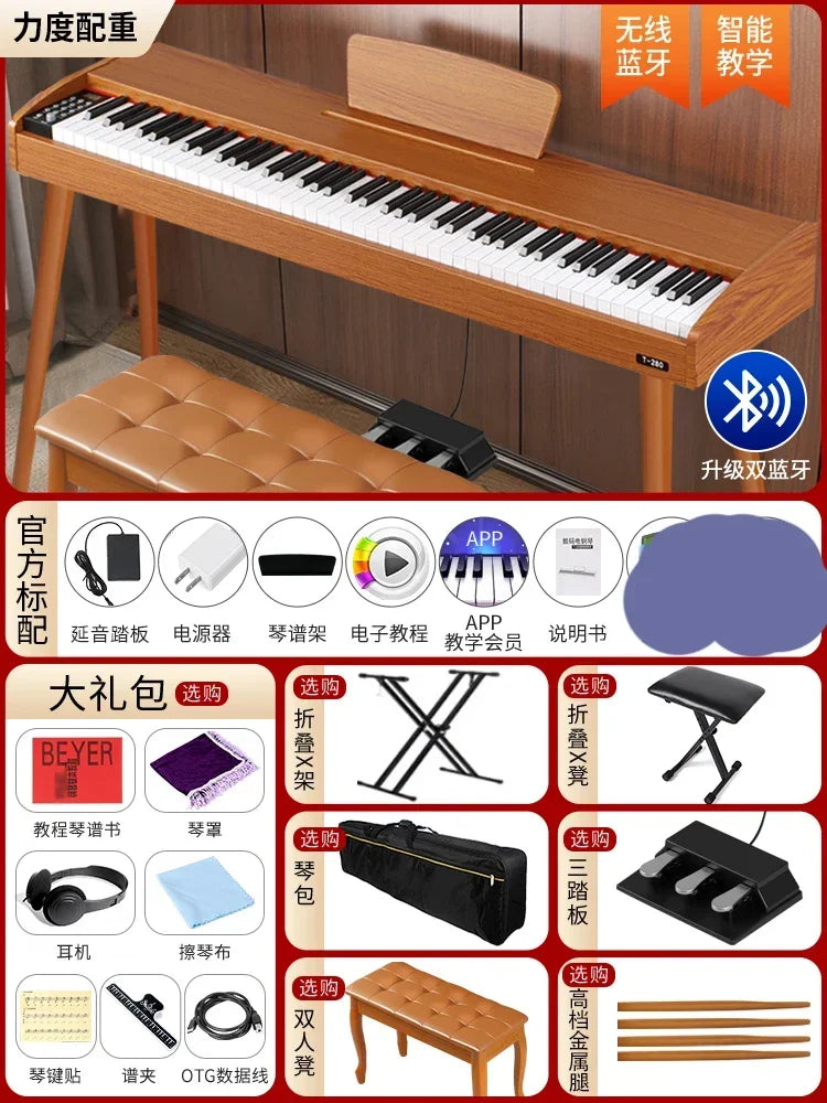 Adult Electronic Organ Midi Keyboard Bluetooth Electronic Piano Weighted Keys Piano Electronico Electric Instrument WK50EP