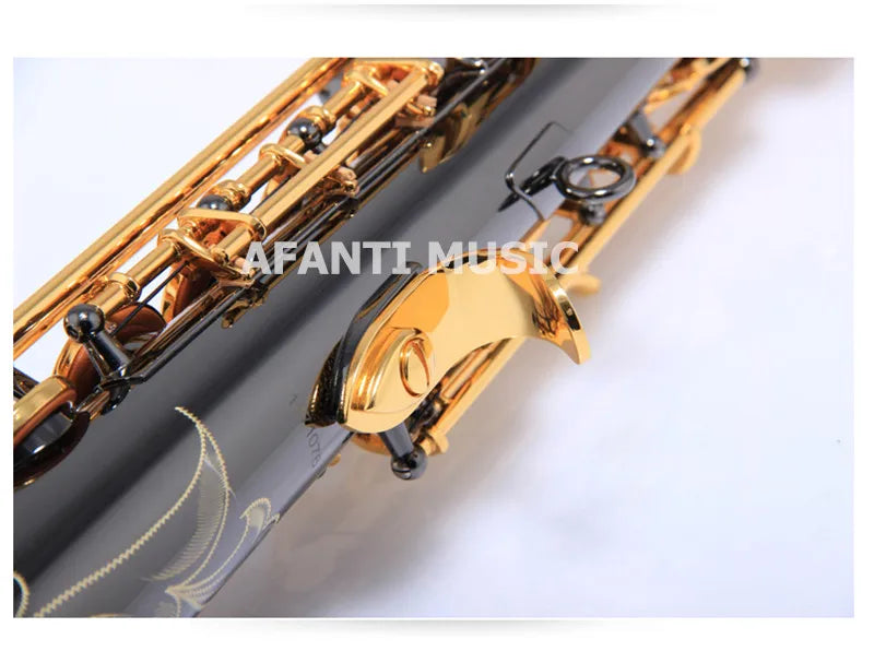 Afanti Music Bb tone / Brass body / Black Nickel Gold Soprano Saxophone (ASE-329)