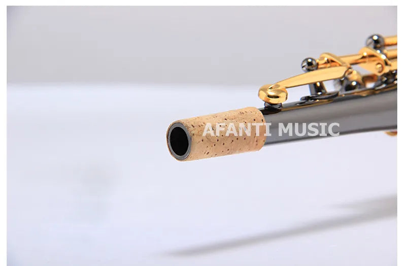 Afanti Music Bb tone / Brass body / Black Nickel Gold Soprano Saxophone (ASE-329)