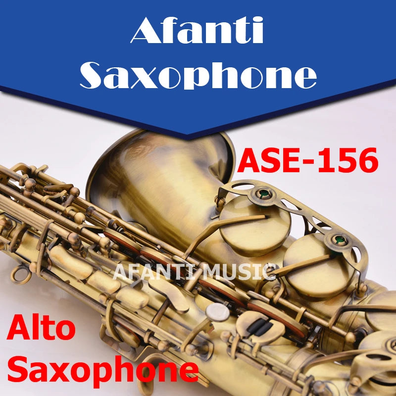 Afanti Music Eb tone / Brass body / bronze Alto Saxophone (ASE-156)