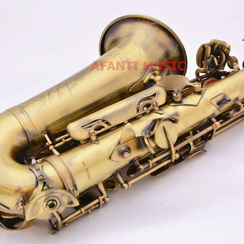 Afanti Music Eb tone / Brass body / bronze Alto Saxophone (ASE-156)