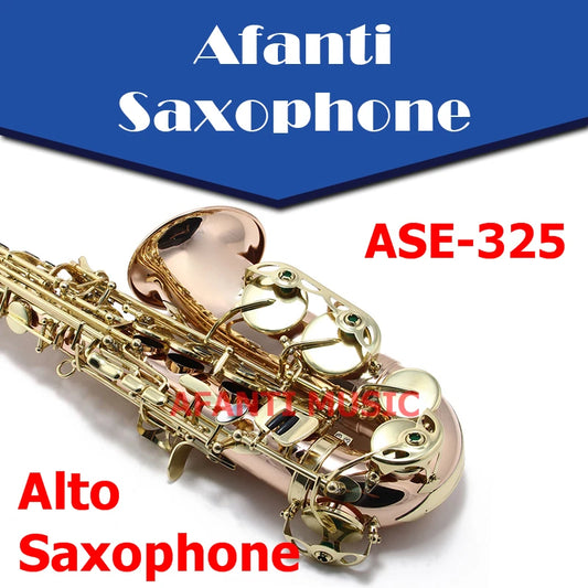 Afanti Music Eb tone / Phosphor Bronze Copper / Gold finish Alto Saxophone (ASE-325)