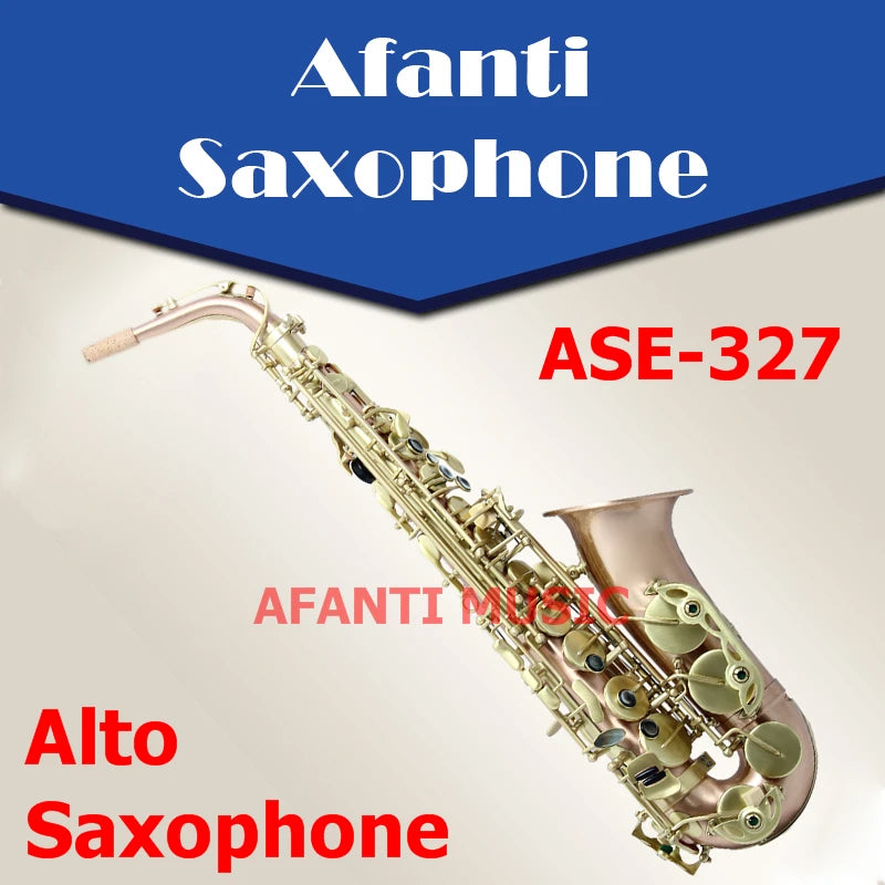 Afanti Music Eb tone / Phosphor Bronze Copper / Gold finish Alto Saxophone (ASE-327)