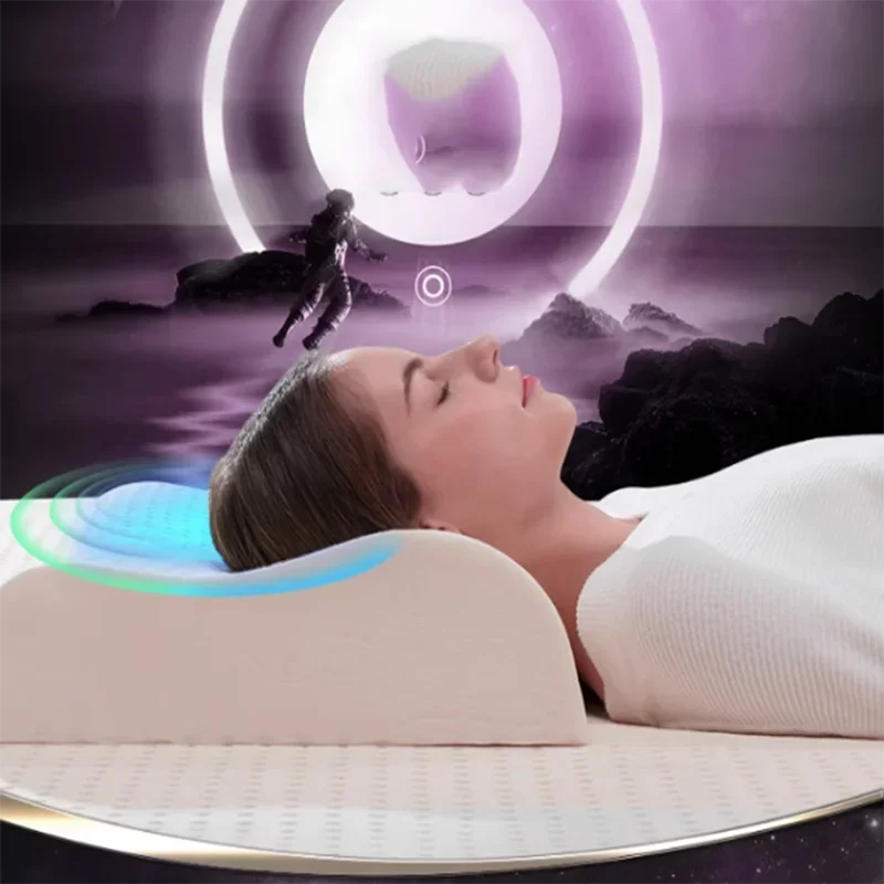 Airplane Travel Pillow Latex Memory Foam Long Floor Sleep Therapy Pillow Ergonomic Furry Almohada De Viaje Bedroom Decorative