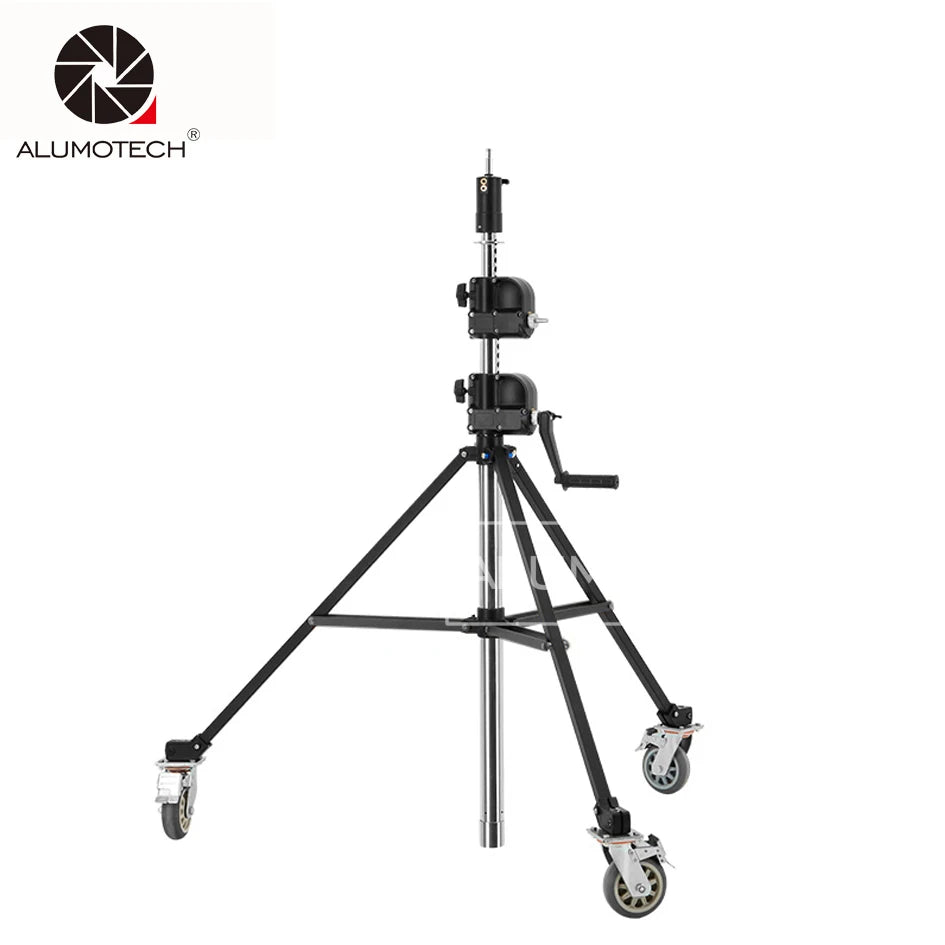 Alumotech Load 40KG Heavy Lifting Tripod Stand With Wheels For Professional Photography Film Studio Equipment.