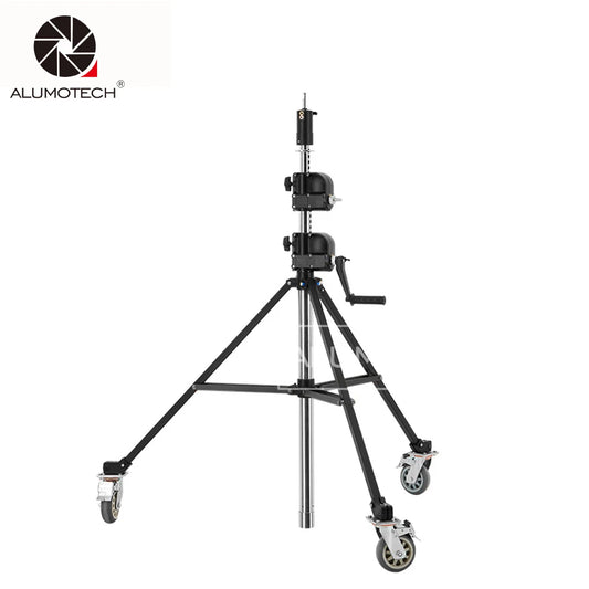 Alumotech Load 40KG Heavy Lifting Tripod Stand With Wheels For Professional Photography Film Studio Equipment.