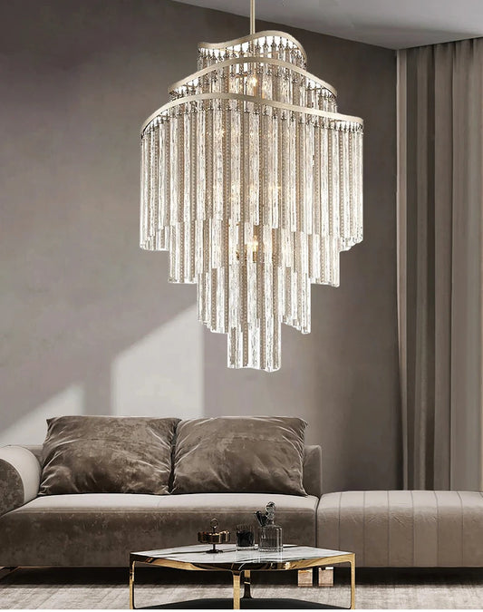 American Tassels Crystal Chandeliers Lights Fixture European Classic Luxurious Chandelier Bedroom Villa Home Hotel Indoor Lamps