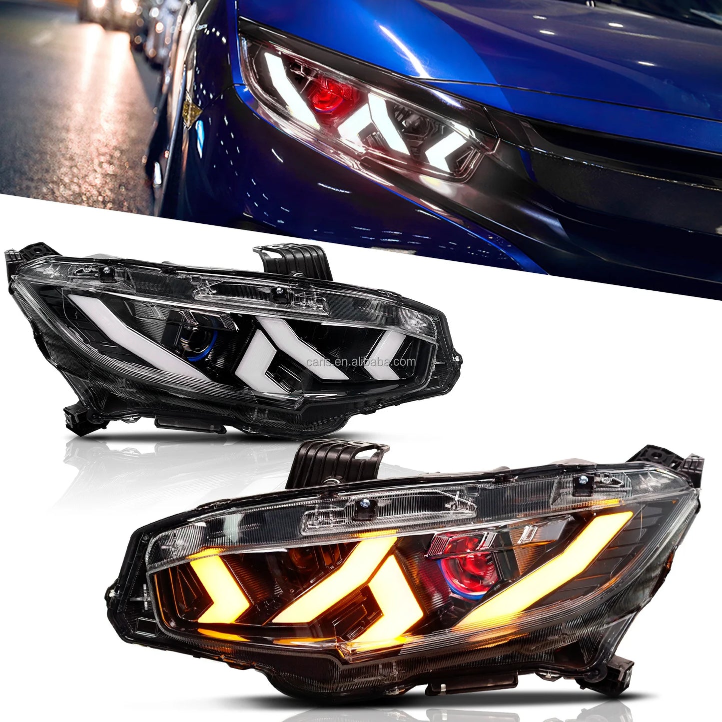 Archaic 2016-2020 for  hatchabck headlights For civic full led headlamp sedan with DRL plug&play Lamborghini design