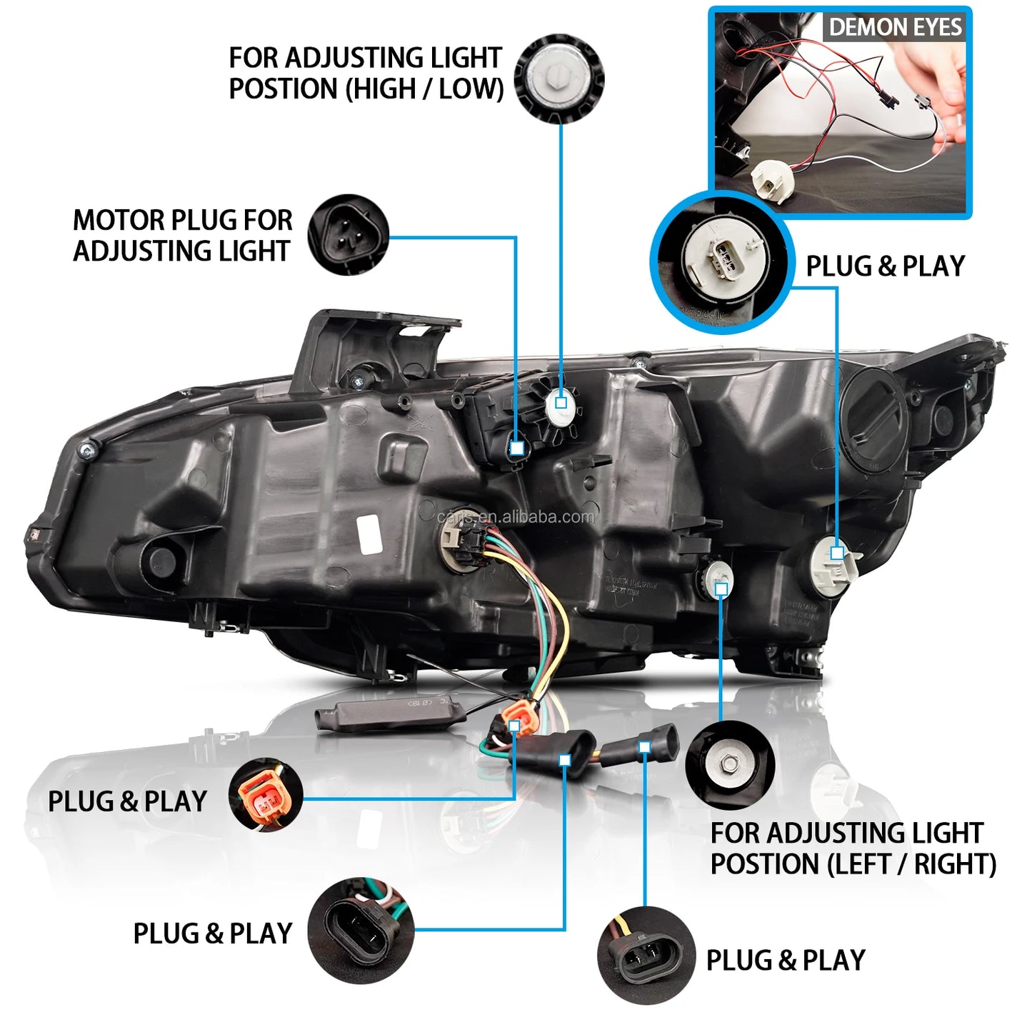 Archaic 2016-2020 for  hatchabck headlights For civic full led headlamp sedan with DRL plug&play Lamborghini design