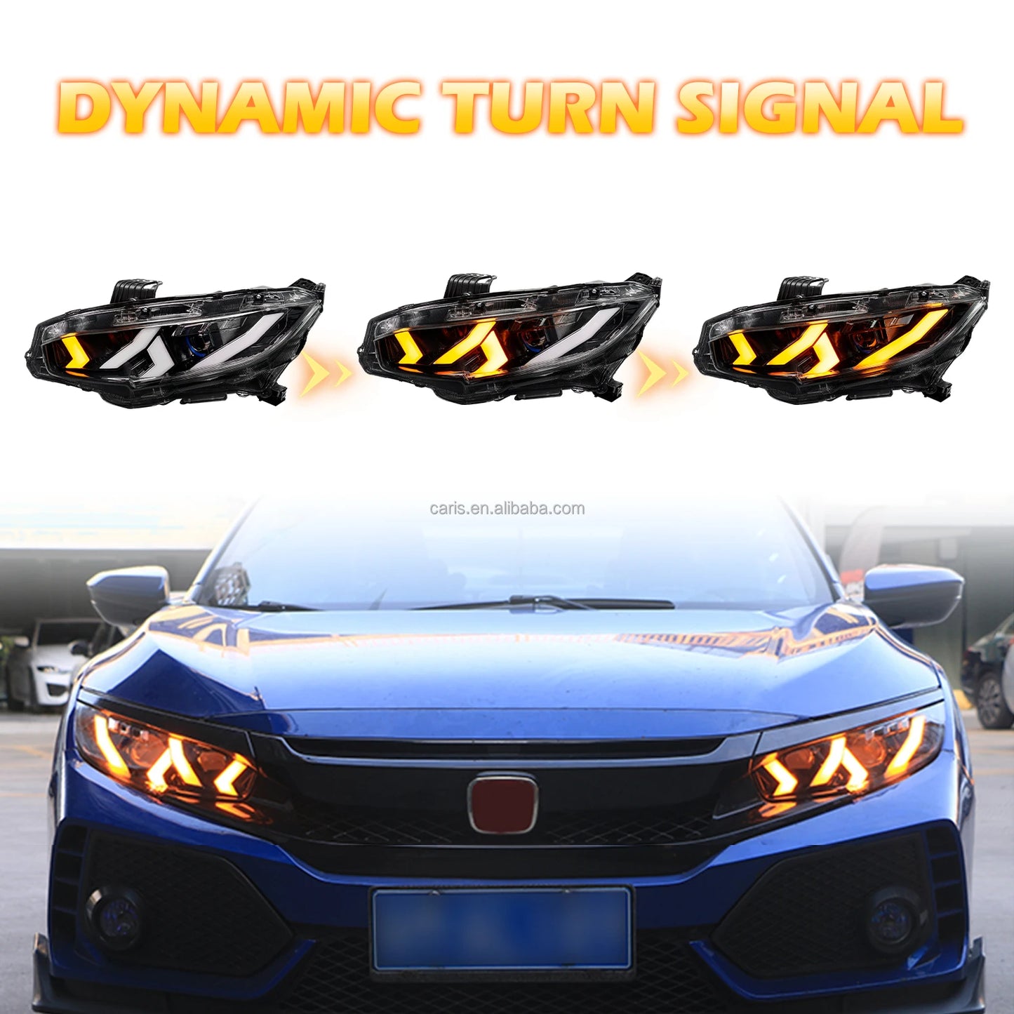 Archaic 2016-2020 for  hatchabck headlights For civic full led headlamp sedan with DRL plug&play Lamborghini design