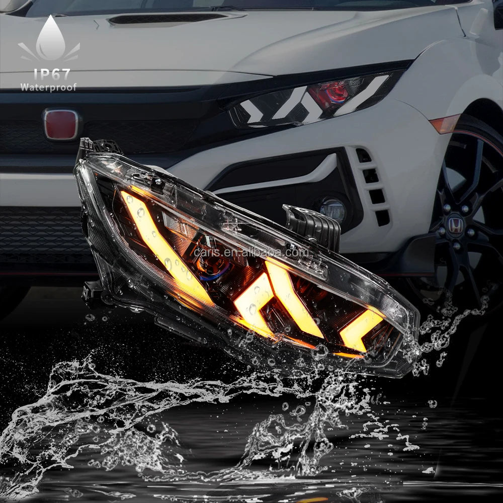 Archaic 2016-2020 for  hatchabck headlights For civic full led headlamp sedan with DRL plug&play Lamborghini design