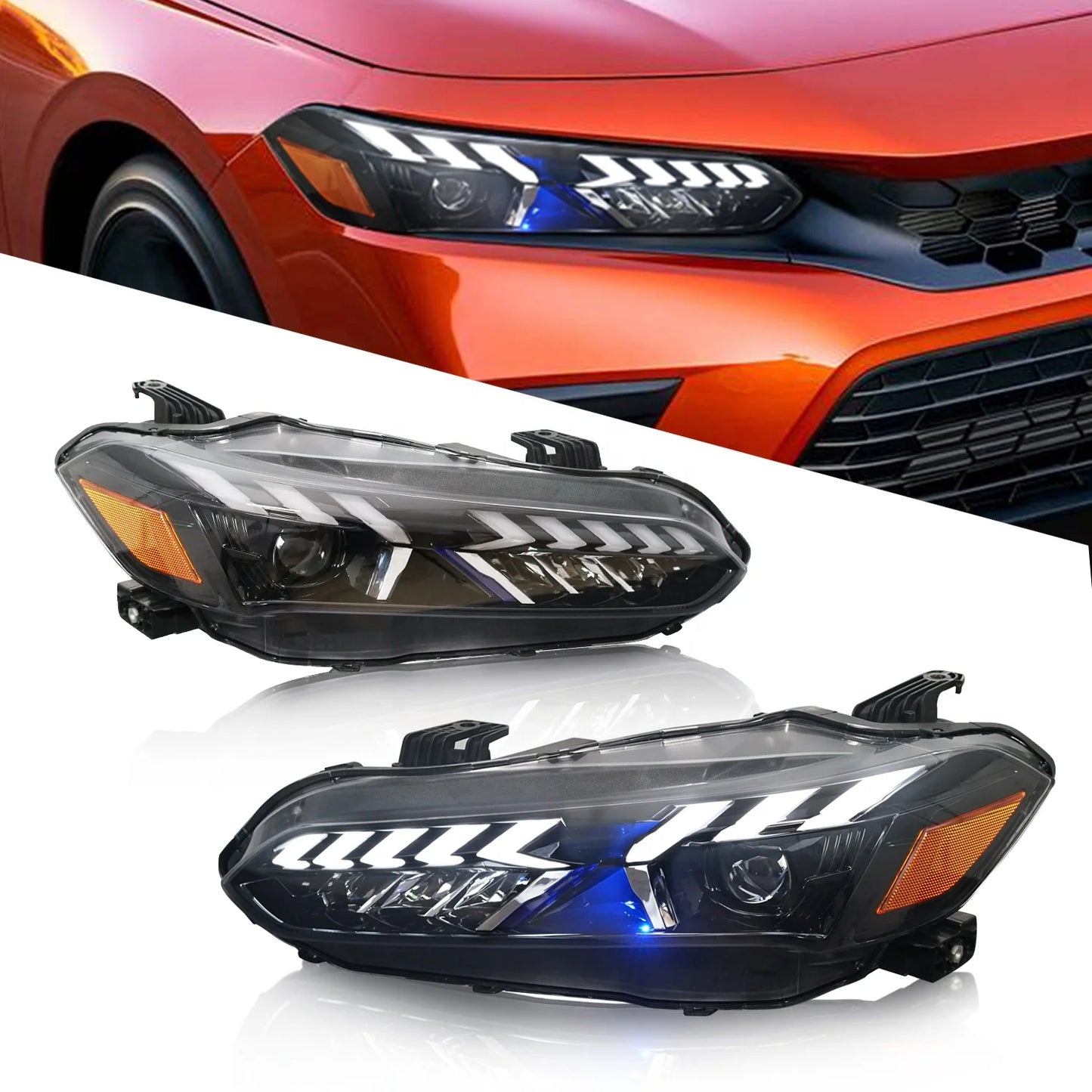 Archaic LED Headlights for 2021-2023 11th Gen Headlight with Sequential LED Head Light Headlamp