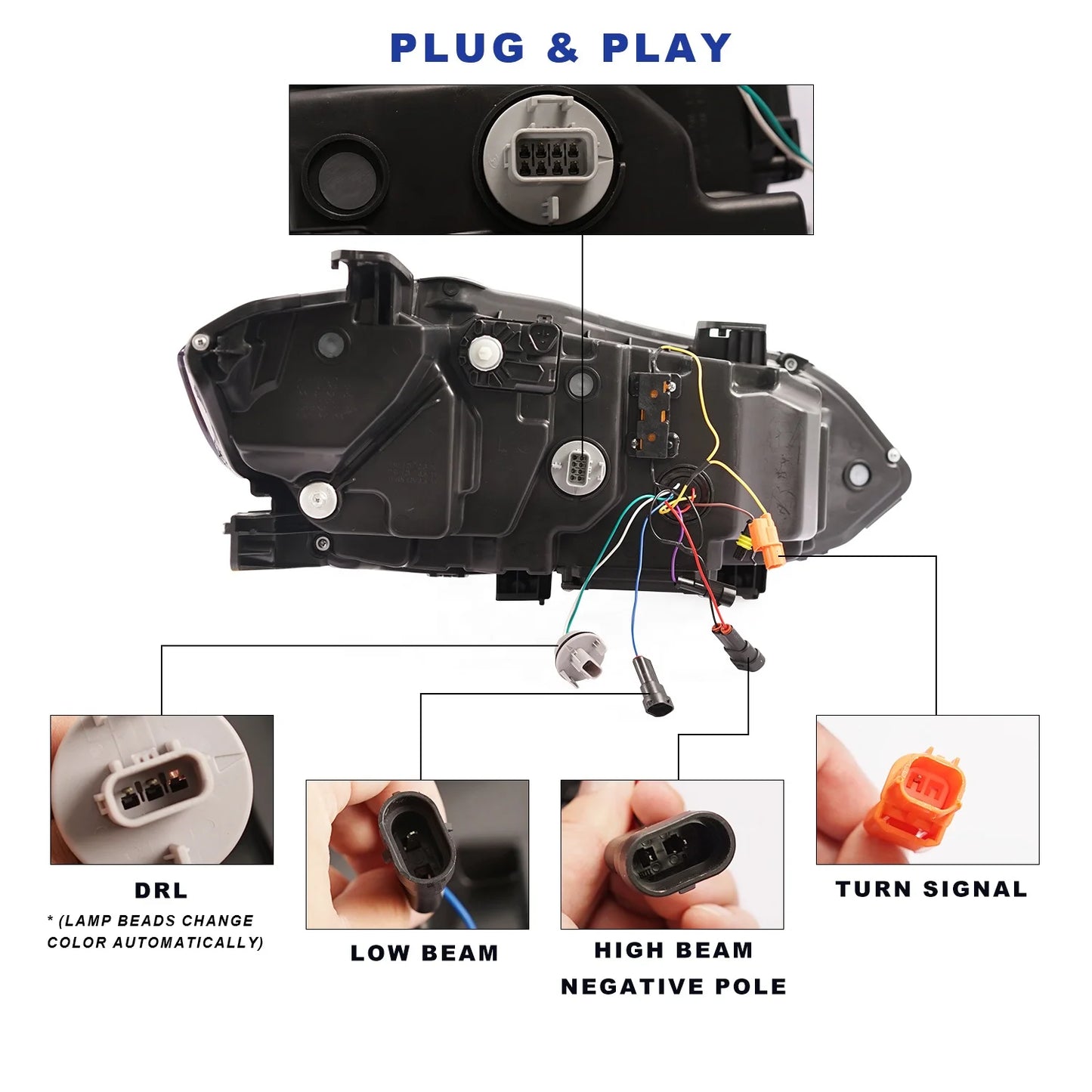 Archaic LED Headlights for 2021-2023 11th Gen Headlight with Sequential LED Head Light Headlamp